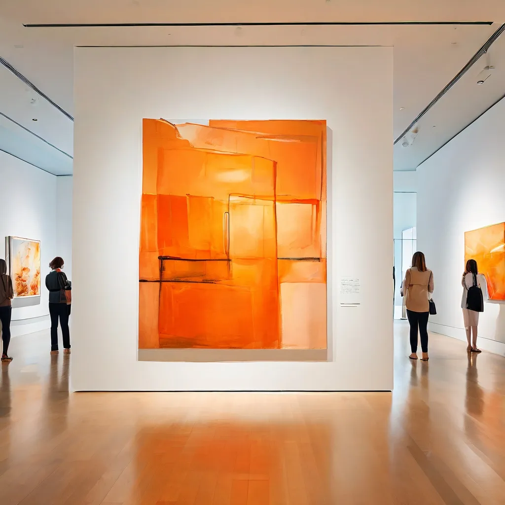 Wide view of a modern art museum exhibition gallery featuring Georg Baselitz artworks.