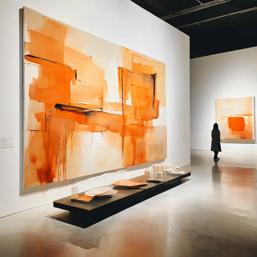 Abstracte kunstinstallatie bij de tentoonstelling Lee Kang So: Emergence and Dissolution.