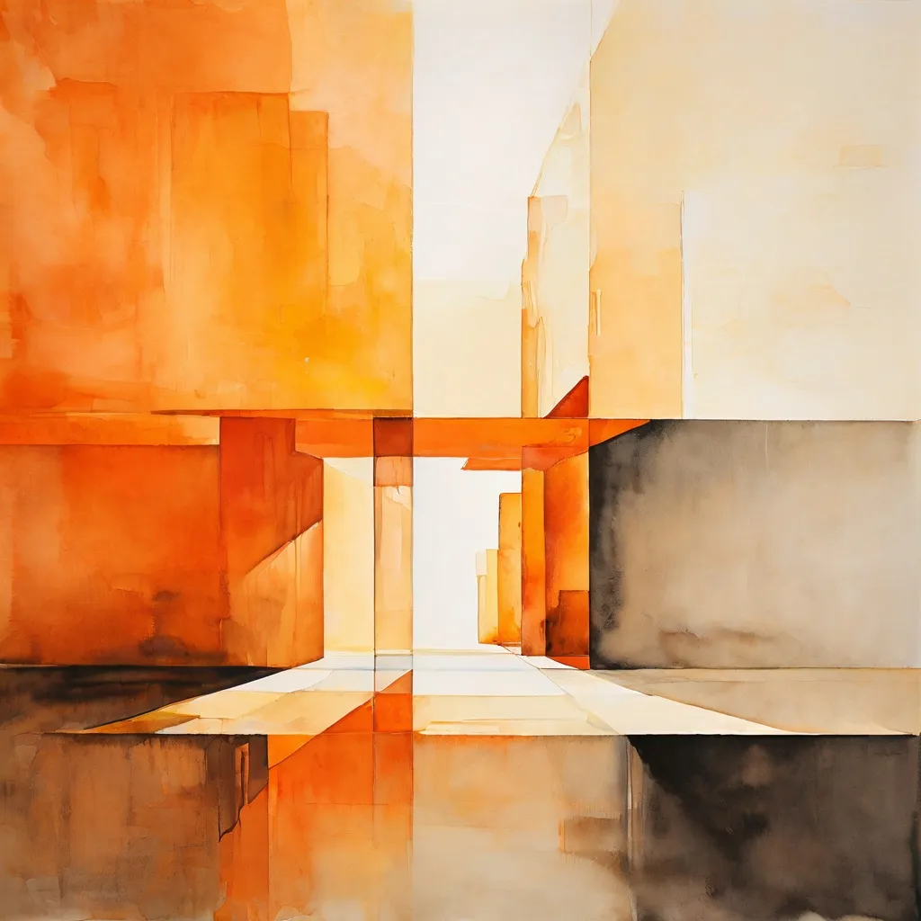 Abstract schilderij met opvallende rechthoekige blokken uit de Sean Scully STACK-tentoonstelling.