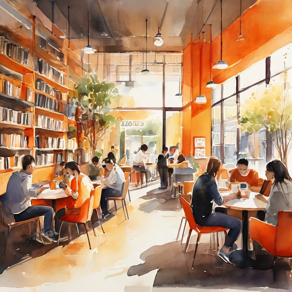 An inviting interior shot of the New Urban Café and library, a community space in Amsterdam Noord affiliated with The Black Archives, with bookshelves and people gathering.