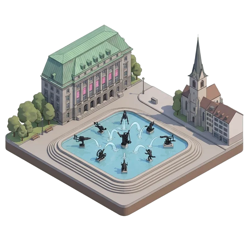 Hoe bezoek je de Tinguely-fontein