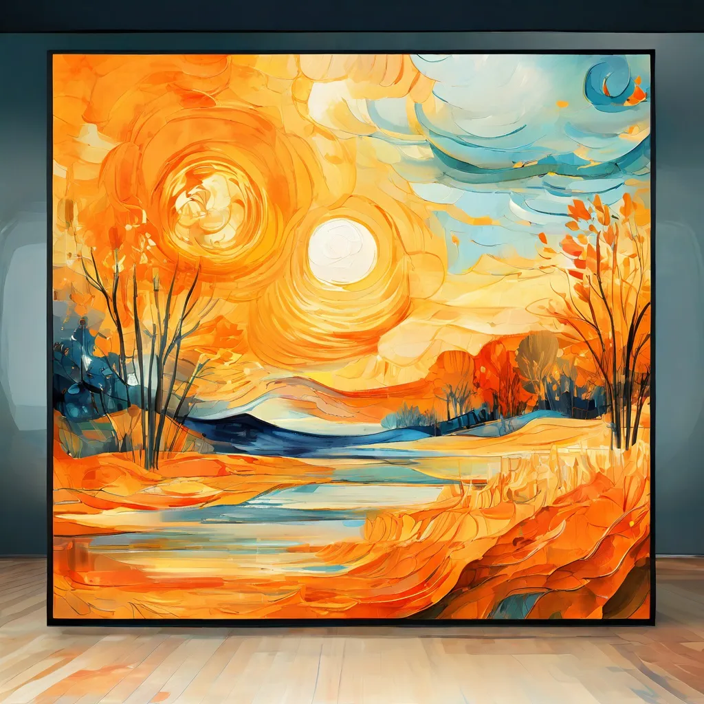A sleek, modern digital interface representing the Van Gogh Museum's new website, with abstract brushstroke elements reminiscent of Van Gogh's art, signifying an enhanced online experience.