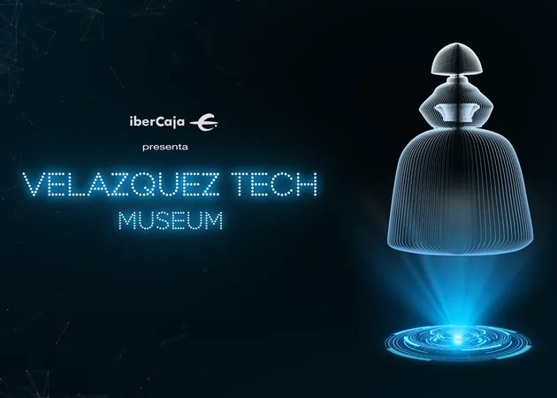 glowing blue text 'VELAZQUEZ TECH MUSEUM' and a futuristic illuminated structure on a dark background