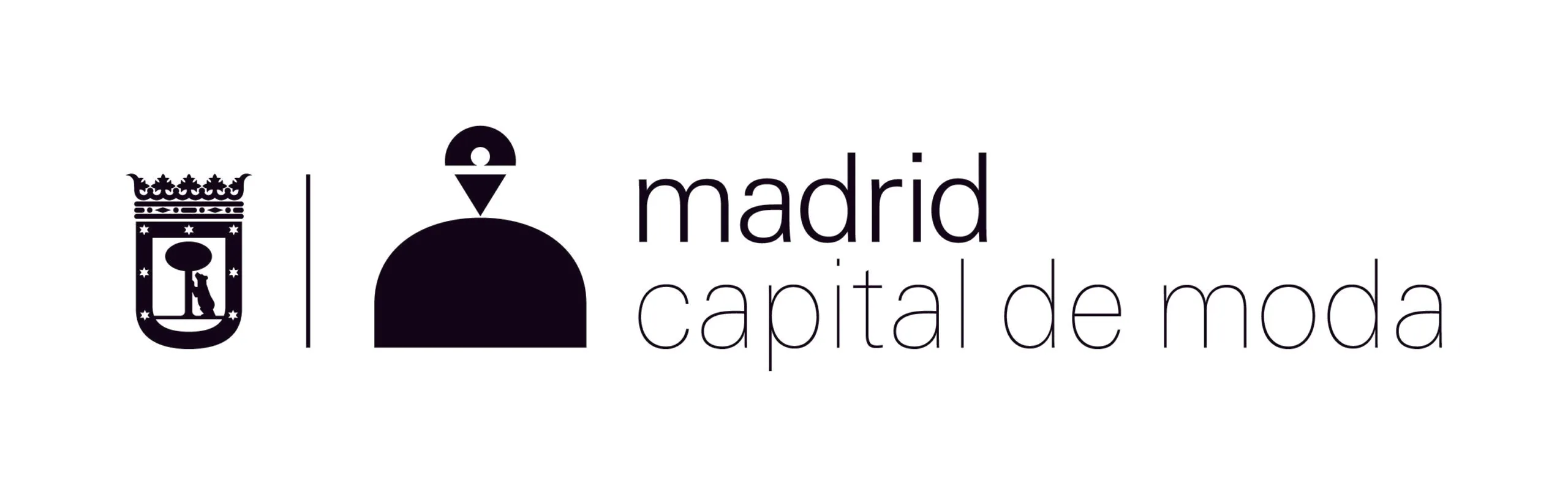 Madrid Capital de Moda logo with a crown emblem and a silhouette of a person wearing a hat