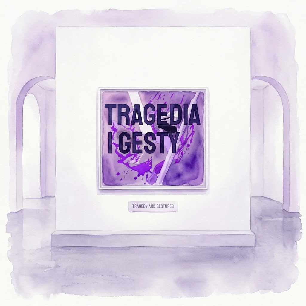 Grafika wystawy Tragedia i gesty. Fuga i inwencja w malarstwie Wiesława Szamborskiego w Warsaw Archdiocese Museum