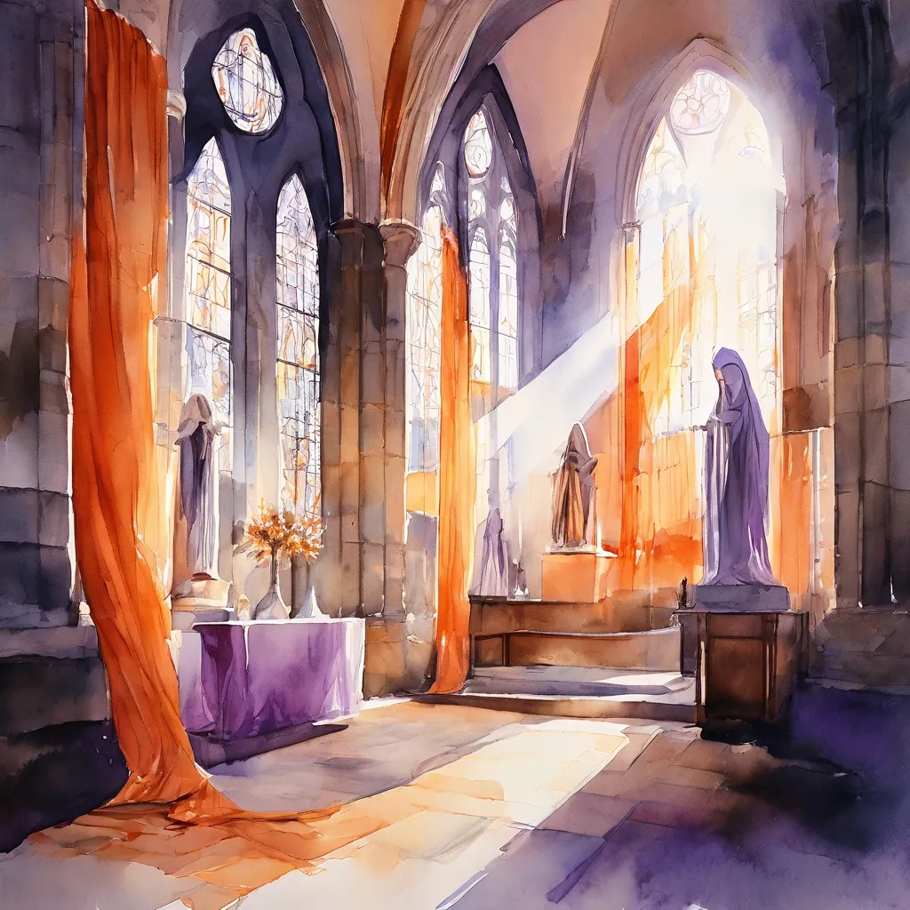 The interior of the York Oratory featuring traditional purple veils over religious imagery during the Passiontide season.